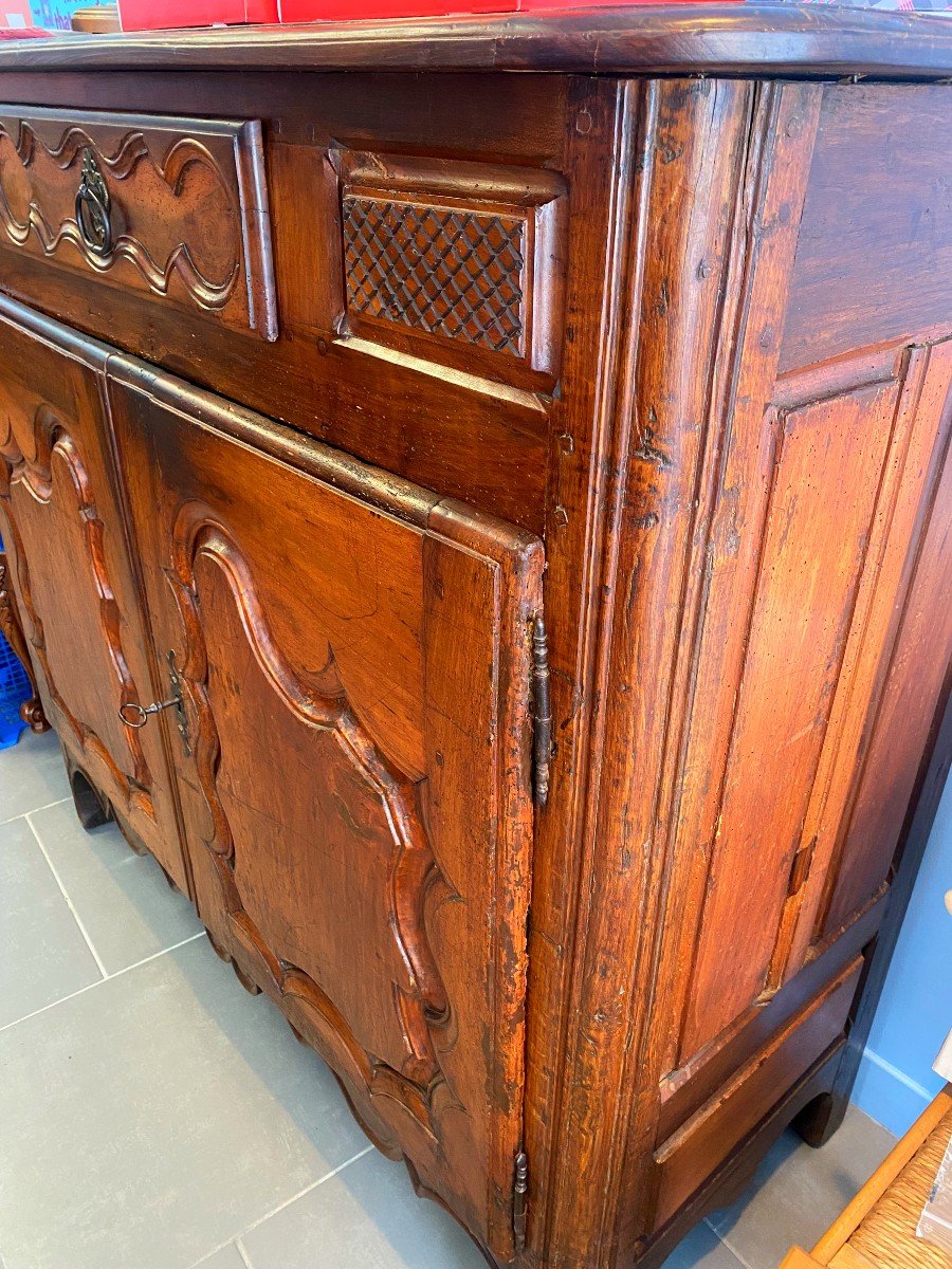 Very Beautiful Buffet Two Doors One Drawer In Cherry Wood, Louis XV Period Massif Central-photo-4