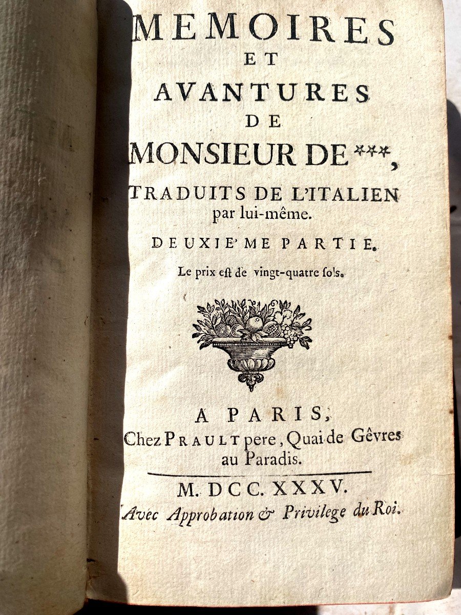  Trois Beaux Volumes In 12 : Mémoires Et Avantures De Mr D.... (comte De Kermalec) Par Gaillard-photo-4