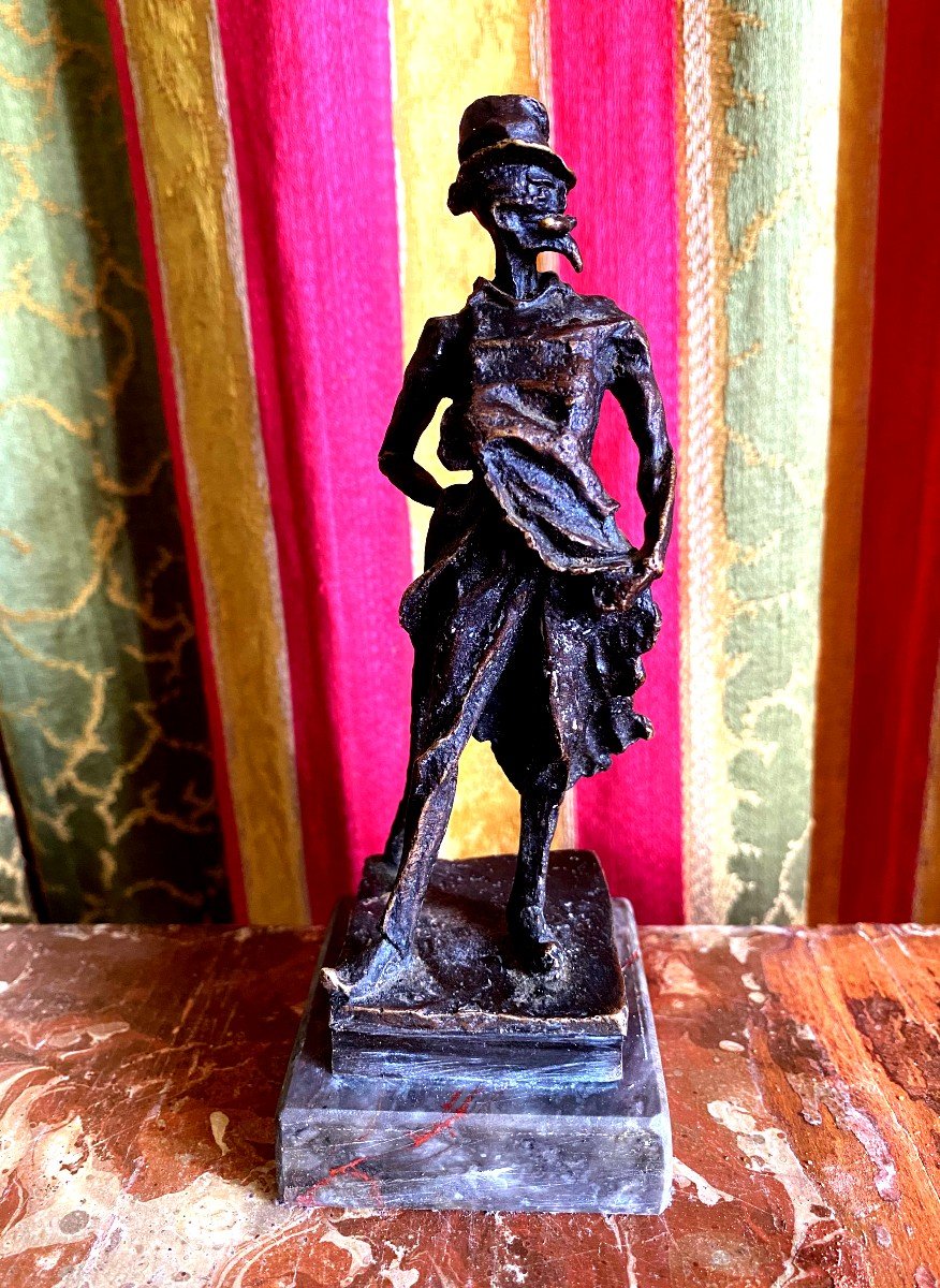 Ratapoil Bronze Lost Wax Fictional Character Honoré Daumier Early 20th Careful Reproduction