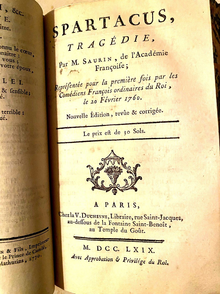 Important Collection Of 5 Plays And An Essay On The Revolutions In Music 1769/80-photo-3