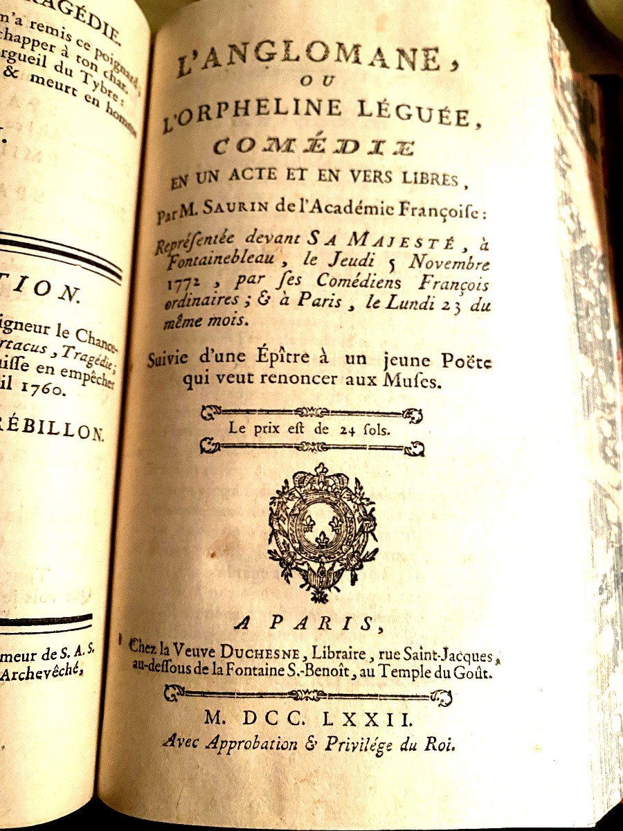 Important Collection Of 5 Plays And An Essay On The Revolutions In Music 1769/80-photo-4