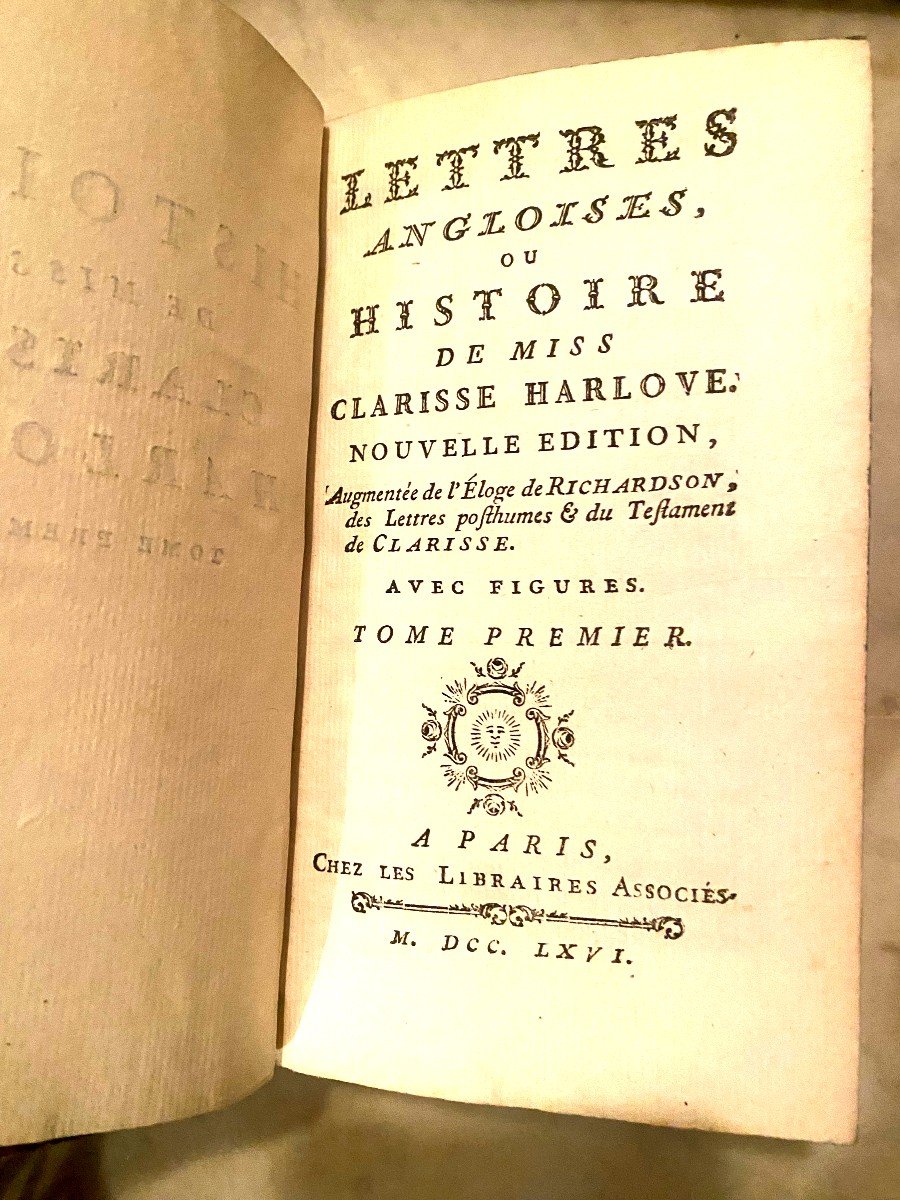 Lettres Anglaises  Où Histoire De Miss Clarisse Harlove  en  6 Vol. 1766, Par Richardson,  bien Illustrées-photo-3