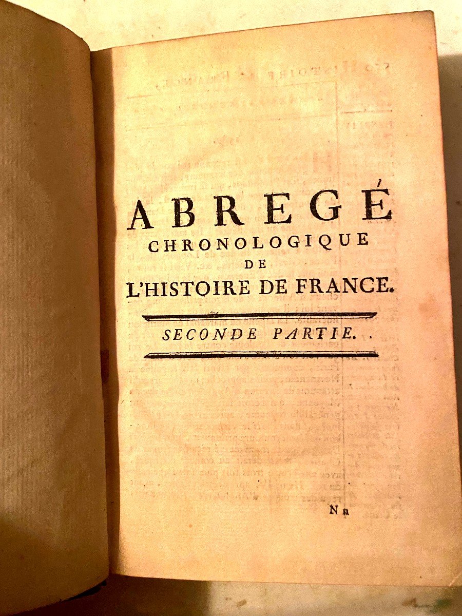 2 Volumes 1761, "new Chronological Summary Of The History Of France" By President Hénault-photo-5
