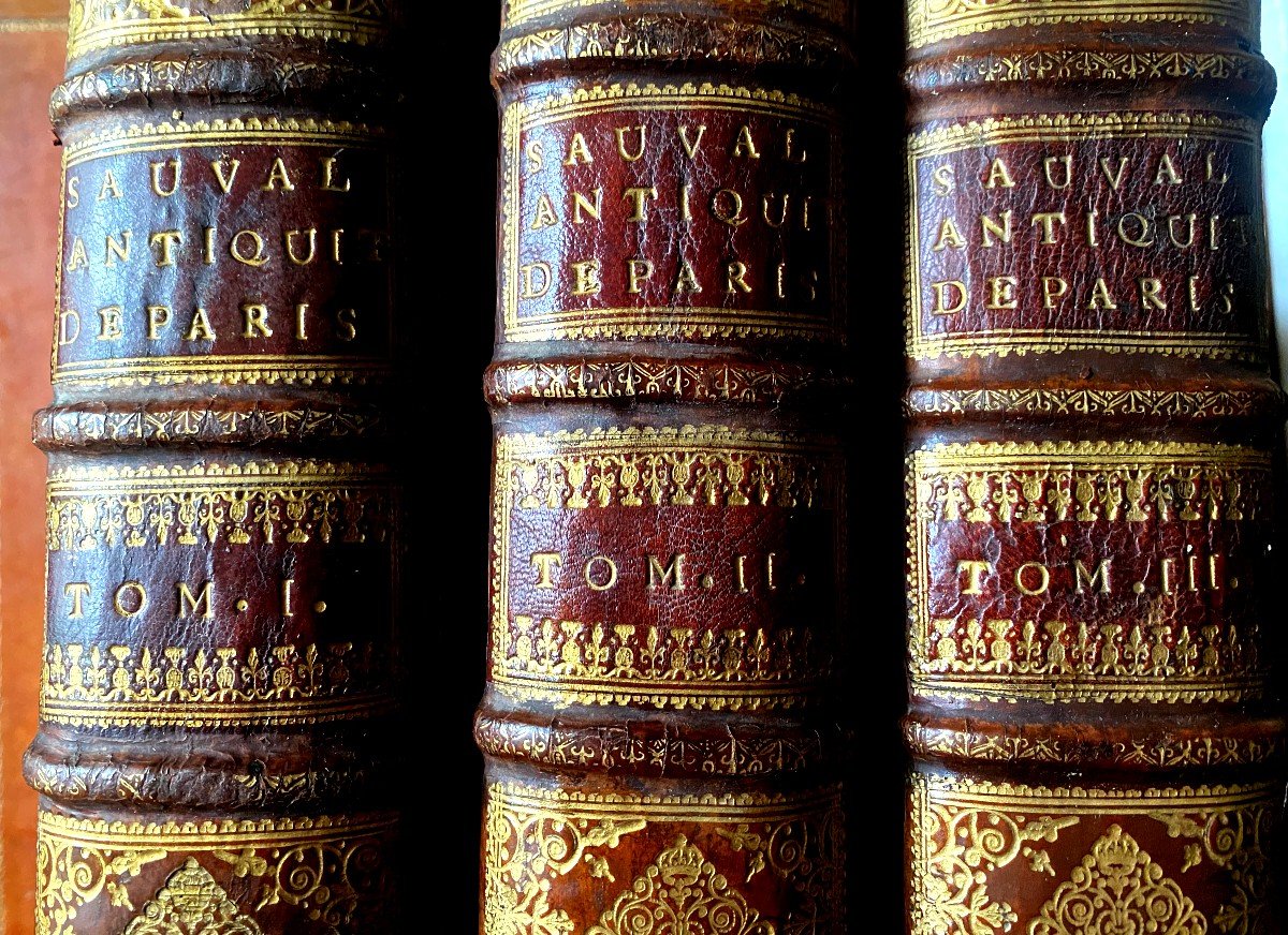 3 Volume In Folio" Histoire Et Recherches Des Antiquités De La Ville De Paris" . H. Sauval 1724-photo-3