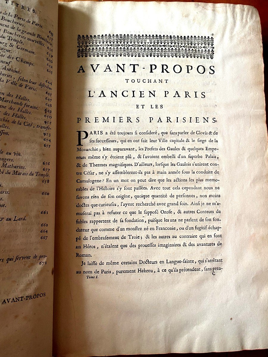 3 Volume In Folio" Histoire Et Recherches Des Antiquités De La Ville De Paris" . H. Sauval 1724-photo-2