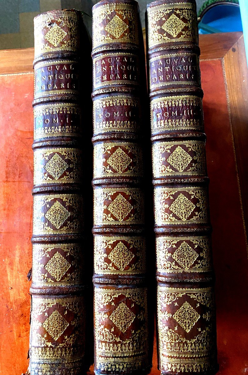3 Volume In Folio" Histoire Et Recherches Des Antiquités De La Ville De Paris" . H. Sauval 1724