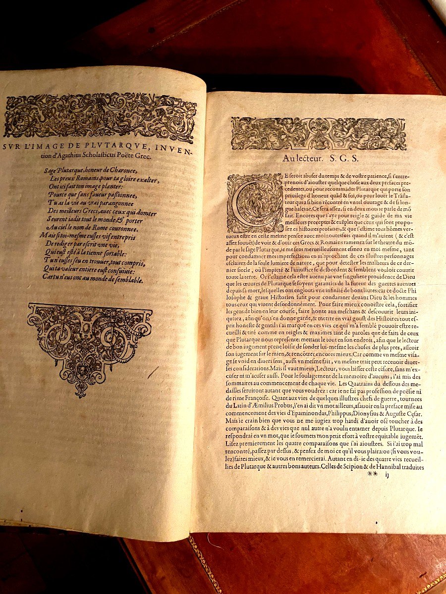 Fort Volume In Folio De 1610   "vies Des Hommes Illustres Grecs Et Romains De Plutarque - Amyot-photo-2