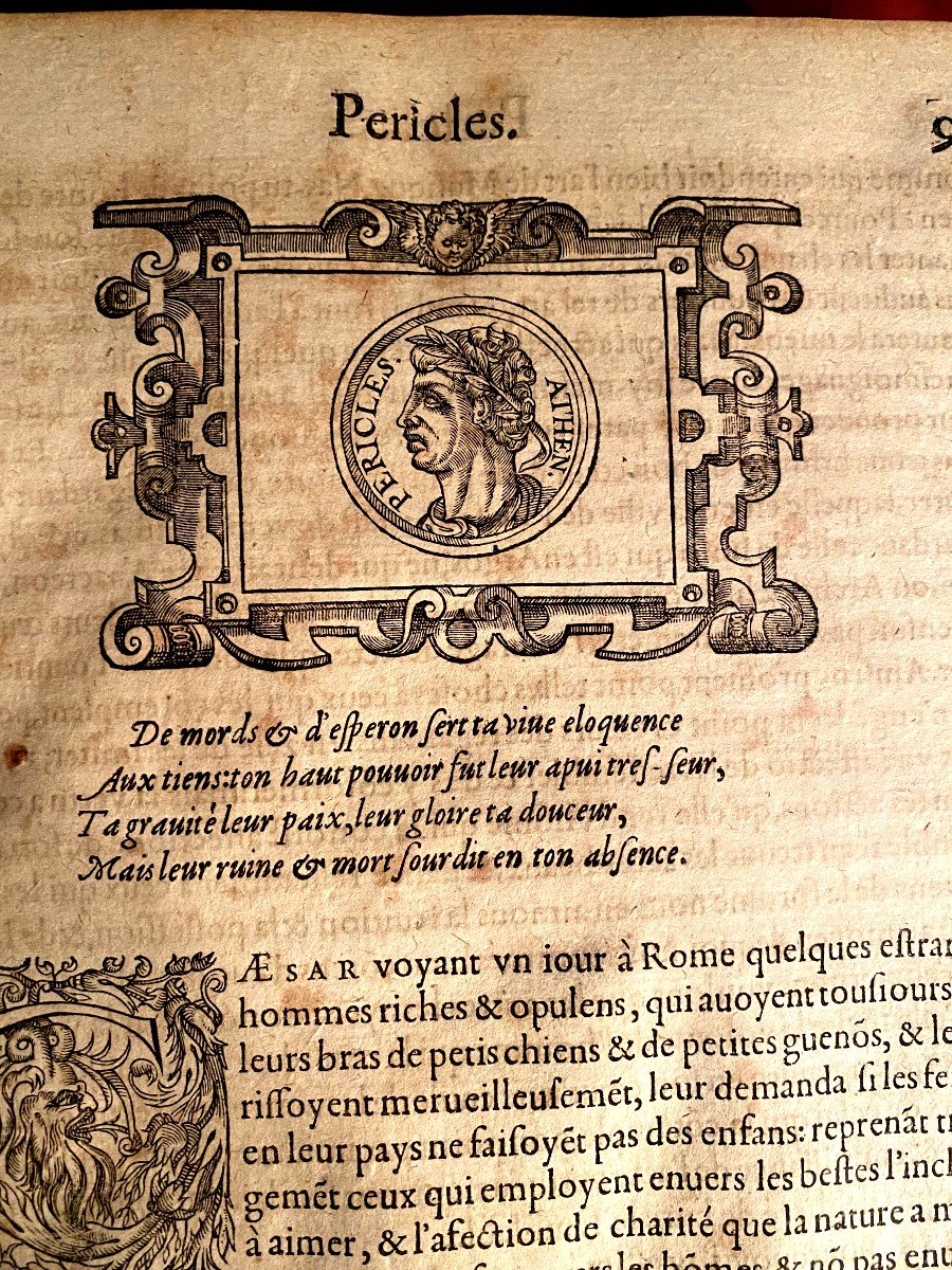Fort Volume In Folio De 1610   "vies Des Hommes Illustres Grecs Et Romains De Plutarque - Amyot-photo-3