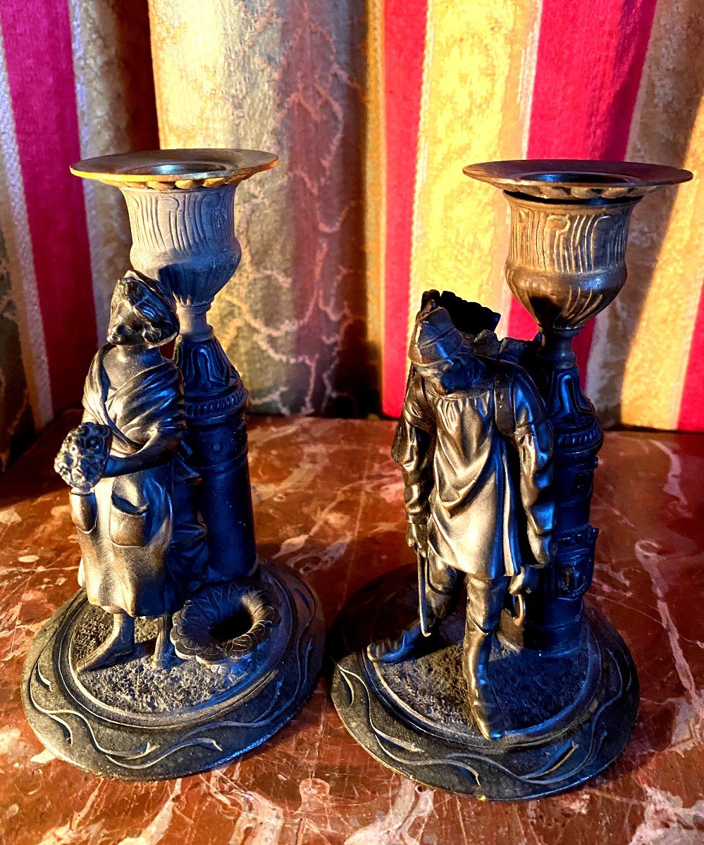 Pair Of Candle Nineteen Century Little Work Of Paris