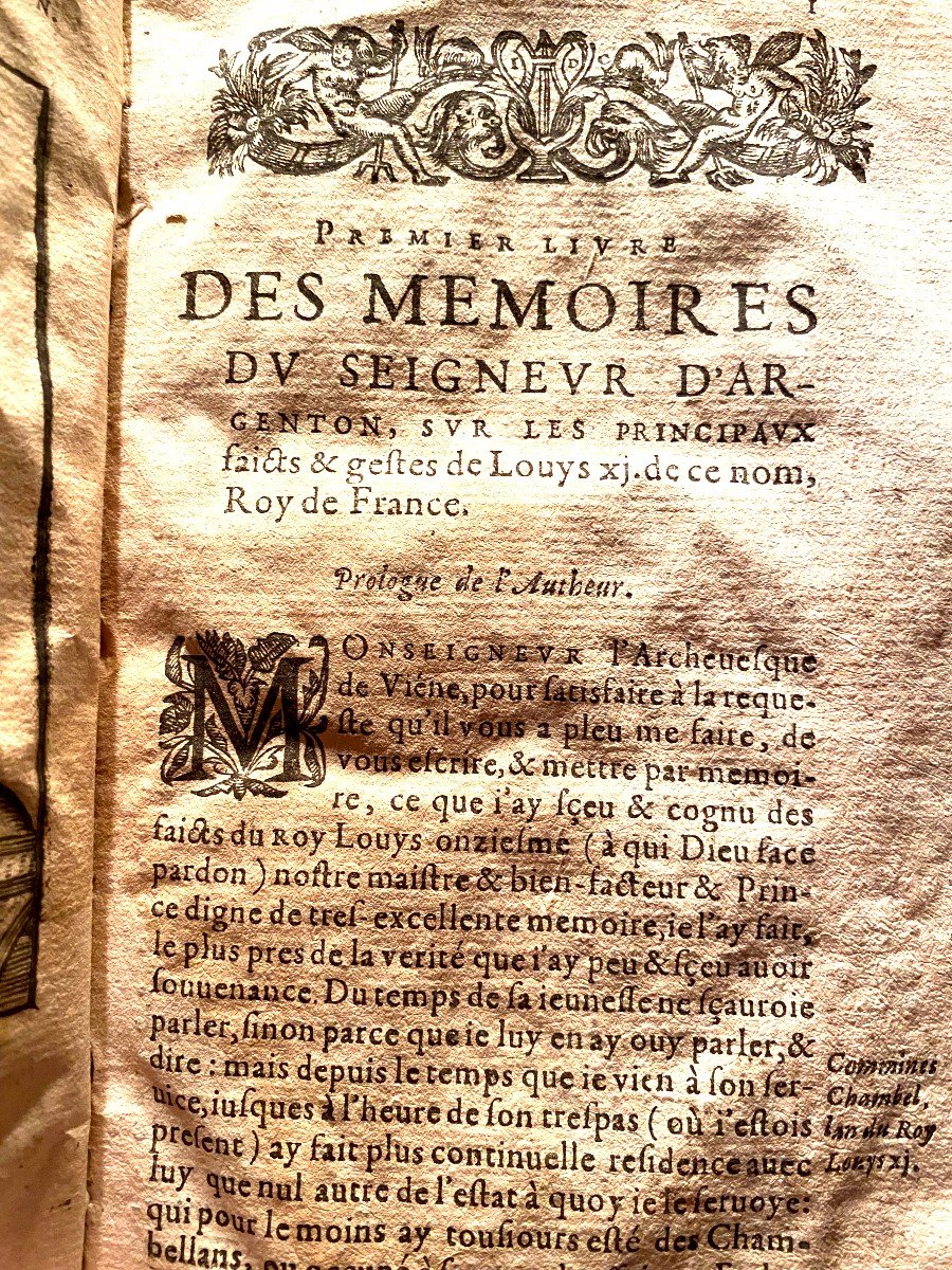 Les Mémoires De Philippe De Commines Chevalier Seigneur d'Argenton, 1 Volume In 8, à Paris 1616-photo-4