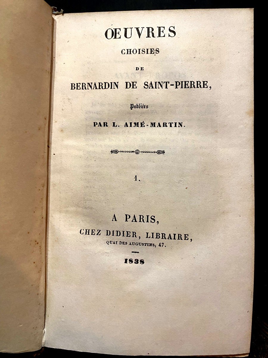Selected Works Of Bernardin De Saint-pierre, In A Beautiful Binding In 2 Volumes. Paris 1838-photo-4