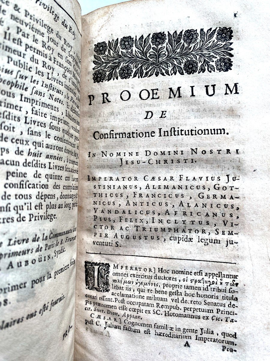Les Institutions De Justinien Divisées En 4 Livres, En Deux Tomes Petits In 12 à  Parisiis 1713-photo-4