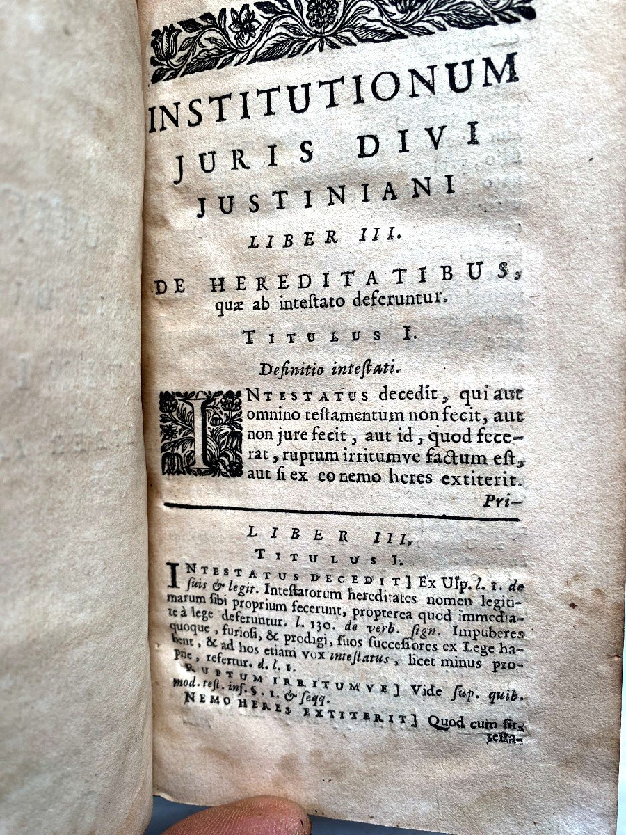 Les Institutions De Justinien Divisées En 4 Livres, En Deux Tomes Petits In 12 à  Parisiis 1713-photo-5