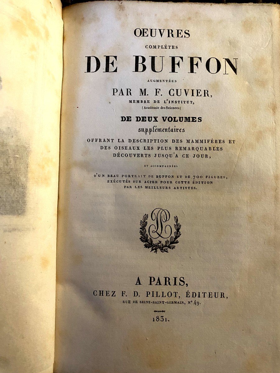 Œuvres Complètes De Buffon Augmentées Par Cuvier 29 volumes In 8 Gravures Couleurs , 1831, Paris-photo-2