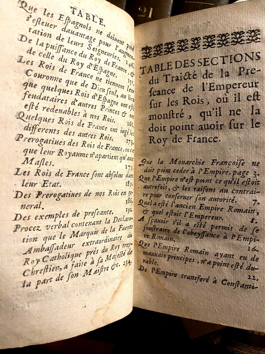 Divers Traités Sur Les Droits Et Les Prérogatives Des Rois De France , à Paris 1666, En I Vol. -photo-2