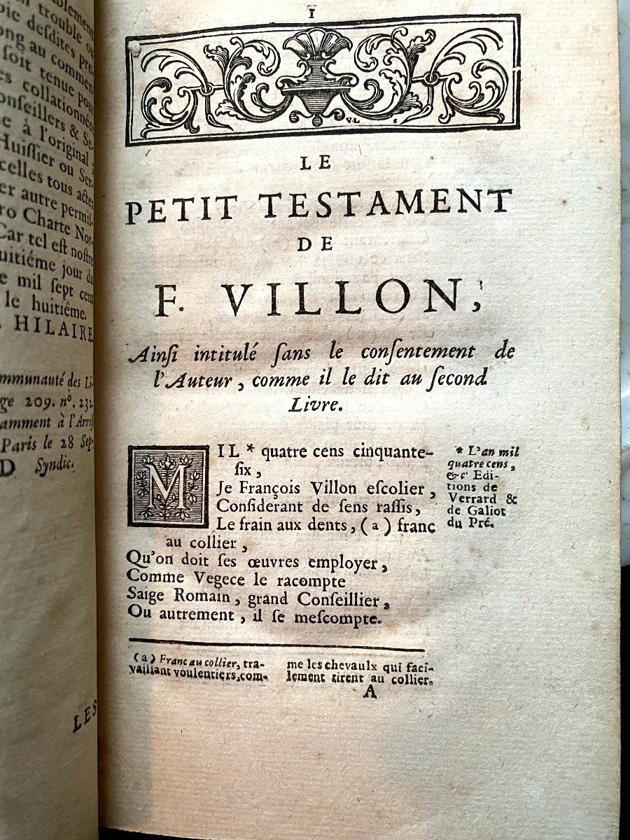 Rare And Beautiful Copy Of The Works Of François Villon Published By A. Coustelier In Paris In 1723-photo-2