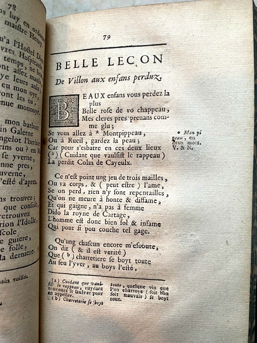 Rare And Beautiful Copy Of The Works Of François Villon Published By A. Coustelier In Paris In 1723-photo-4