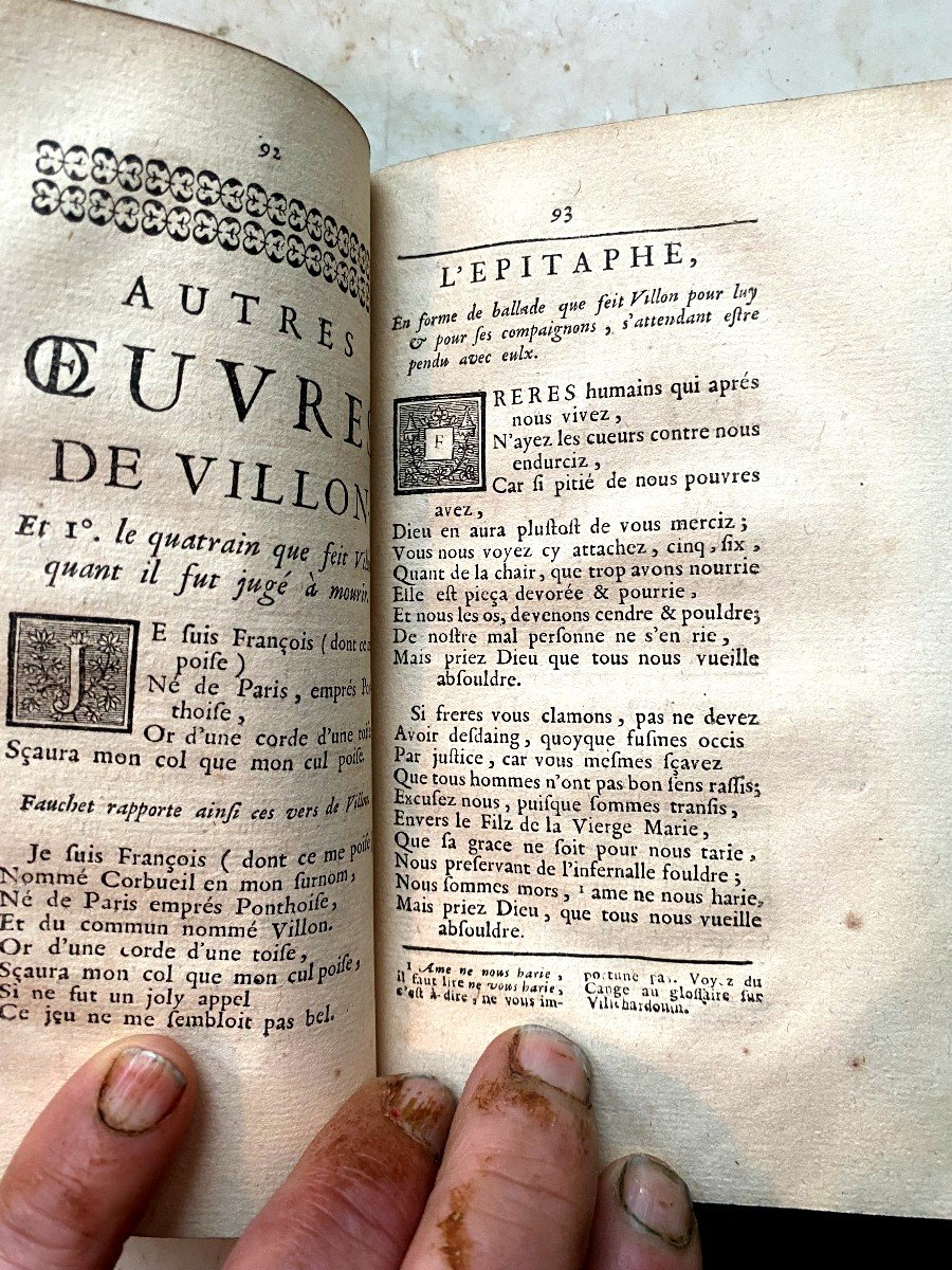 Rare And Beautiful Copy Of The Works Of François Villon Published By A. Coustelier In Paris In 1723-photo-5