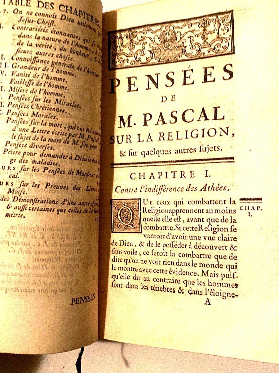  Thoughts Of M. Pascal On Religion & On Some Other Subjects, New Edition, Paris 1754-photo-2