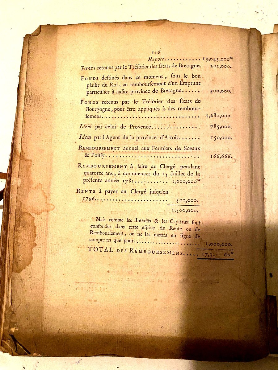 Beau Livre Porte-feuille à Lacets Aux Armes A Paris De l'Impr. Du Roi, "compte Rendu De Necker"-photo-6