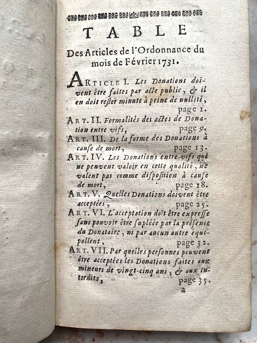 En Un Beau Volume In 8 "explication De l'Ordonnance De Louis XV . Donné à Versailles, Fev. 1731-photo-1