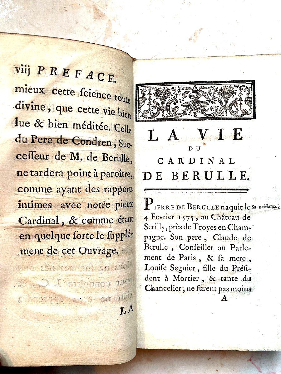 "la Vie Du Cardinal De Bérulle"fondateur De La Congrégation De l'Oratoire De France(Caraccioli)-photo-5