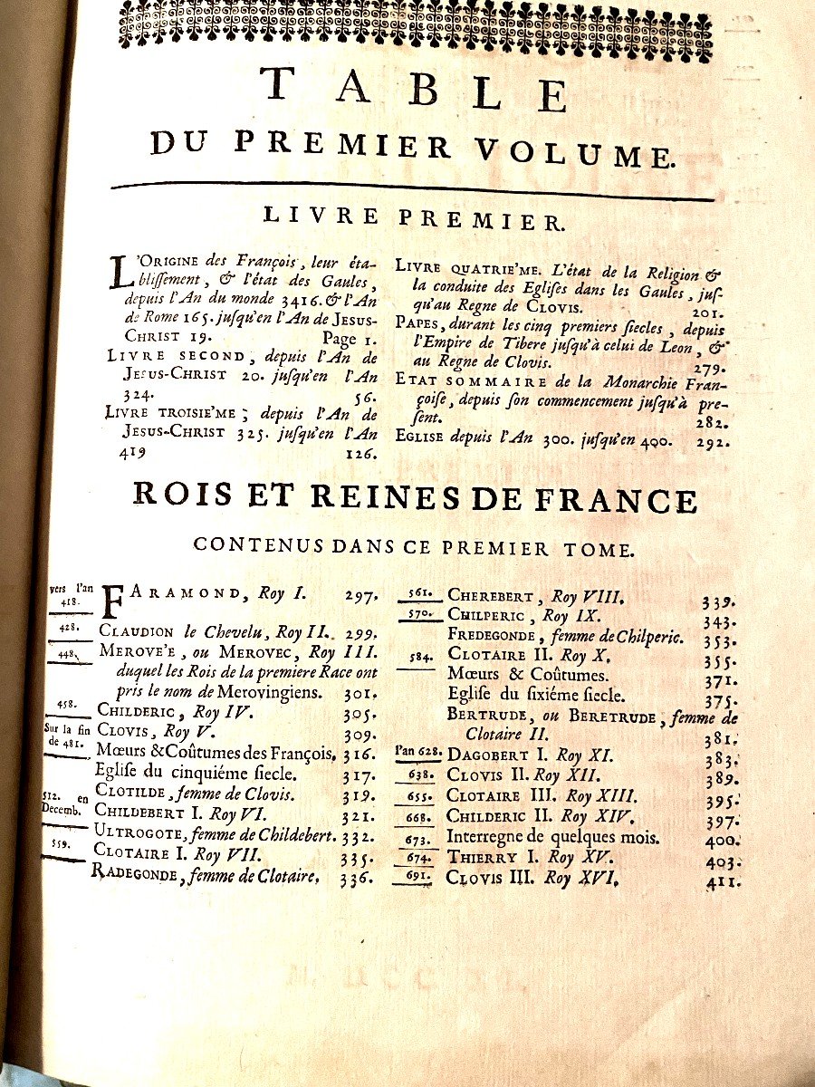 4 Fine Vol Gds In 4, New Condition, Mézeray, "chronological Summary Of The History Of France" 1740-photo-8