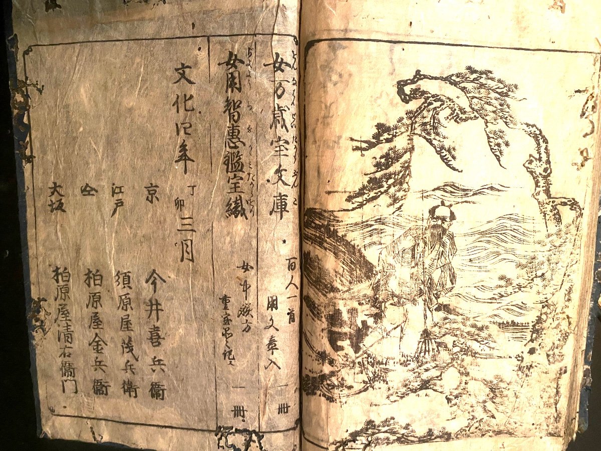 Rare Deux Livres Souples ,de La Fin Du XVIIIème Siècle Imprimés En Caractères ,japonais Ancien -photo-8