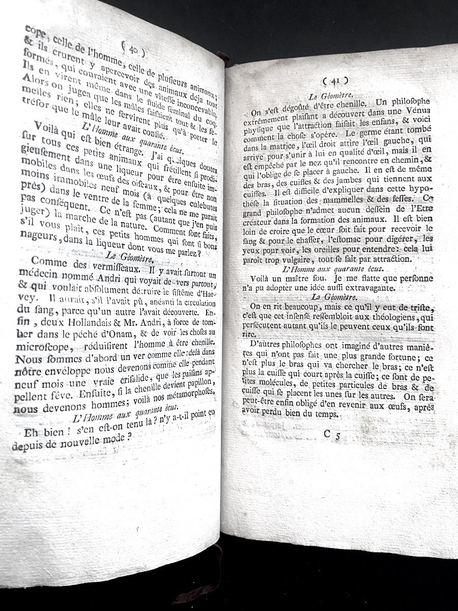 1 Vol In 8 Geneva 1768, "the Man With Forty écus" Original Edition Fm Arouet By Voltaire-photo-2