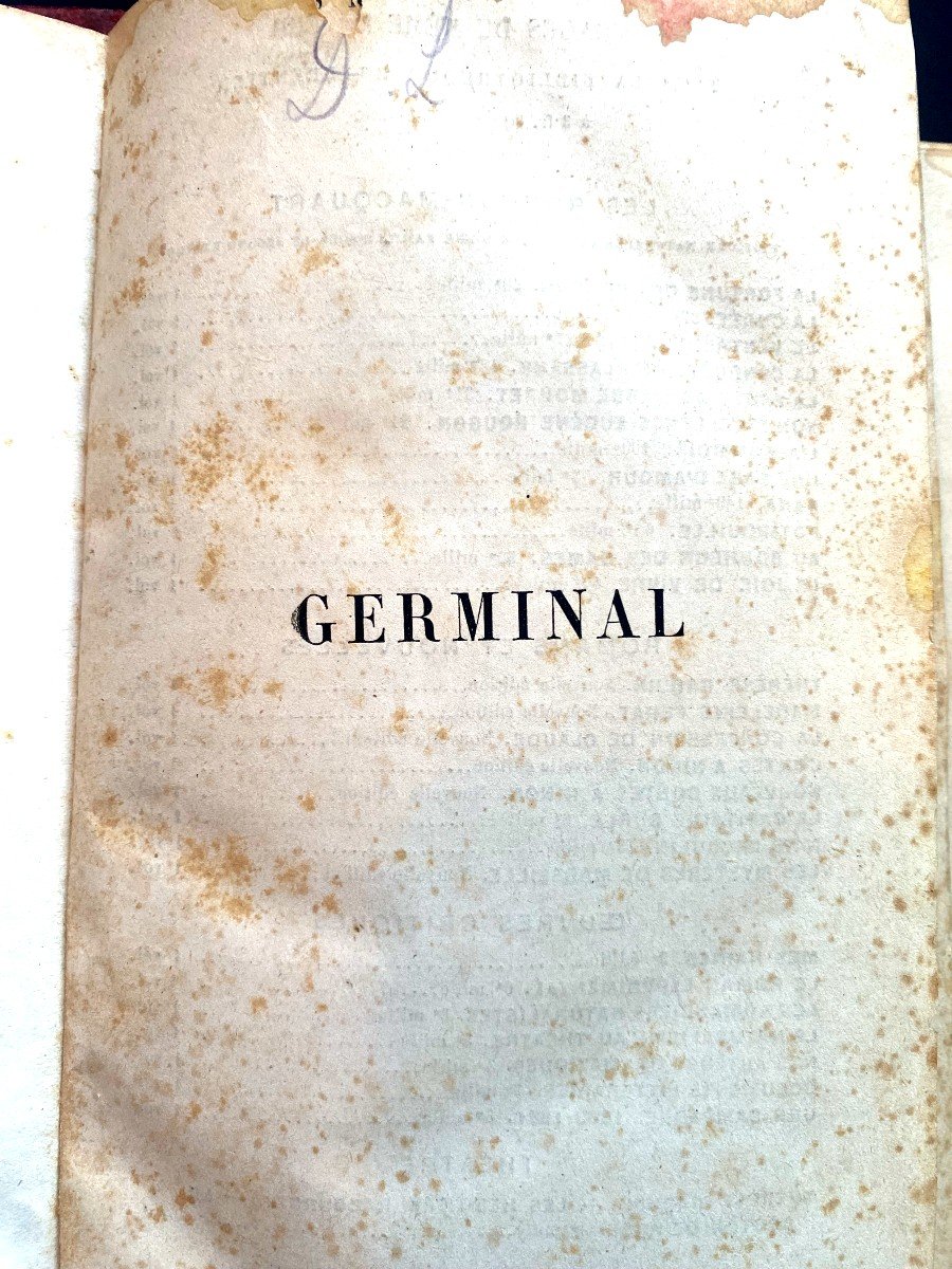 "germinal" Original Edition Of The Suite Les Rougon-macquart By Emile Zola Paris1883 Dedicated-photo-2
