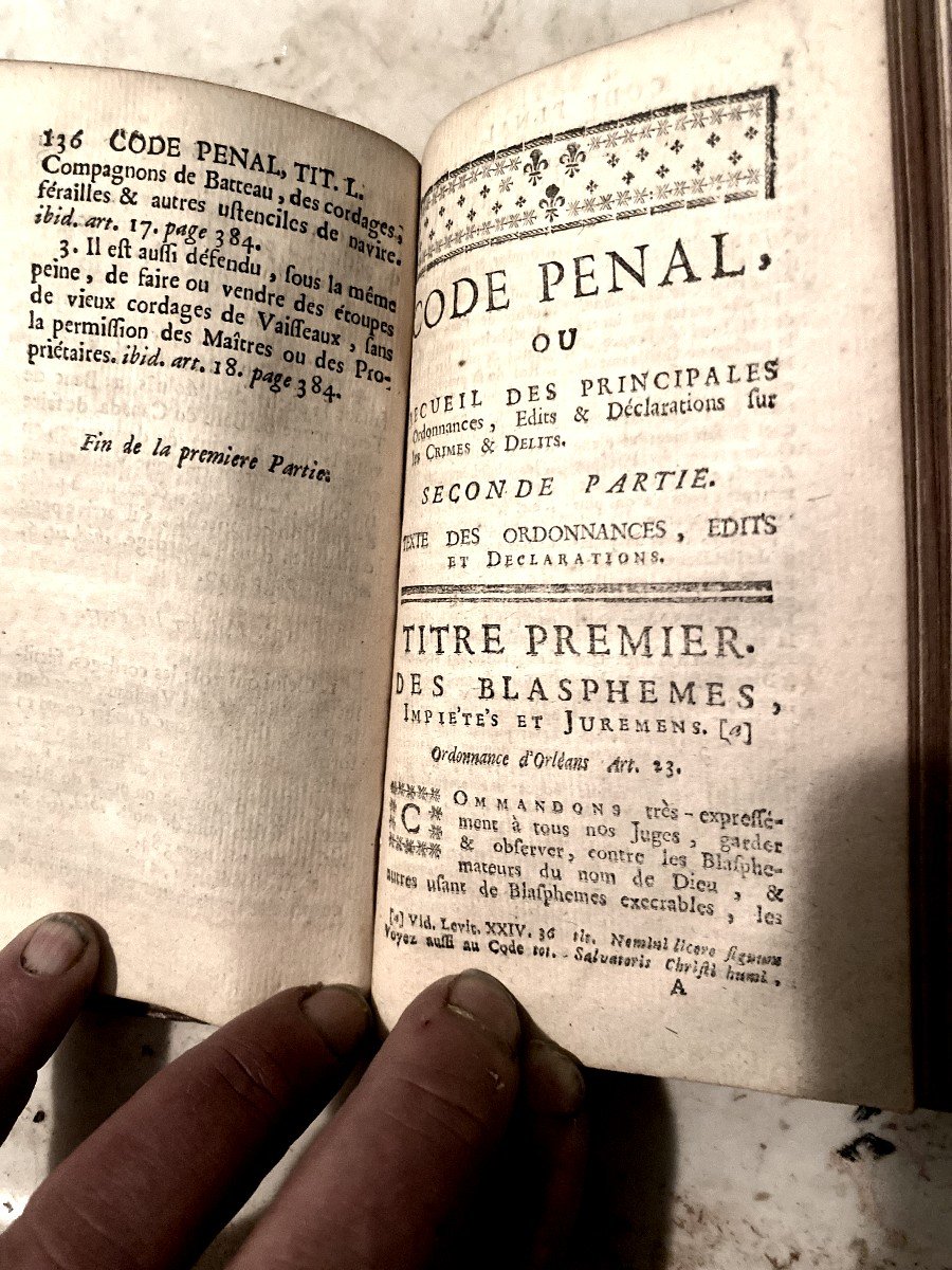  Pt In 12, Penal Code Or Collection Of Main Ordinances, Edicts And Declarations. Paris 1754-photo-1