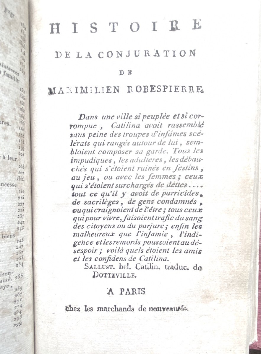 2 Forts Vol. In 8 Cartonnage D History Of The Conjuration Of The Duke Of Orléans And Robespierre, 1796-photo-4