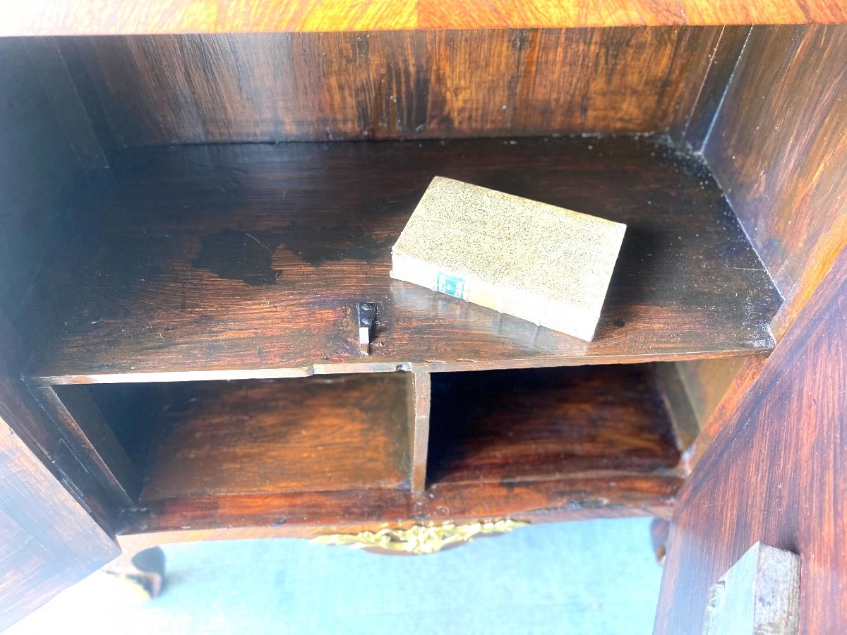 Rare Beautiful Children's Secretary From The Mid-18th Century With Trans Rosewood Frame Motifs.-photo-4