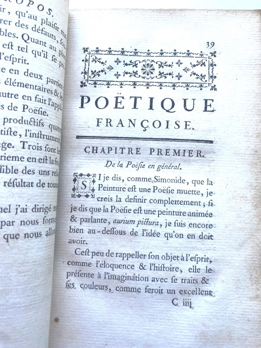 Rare Bel Exemplaire De La Poétique Française Par M. De Marmontel En Deux Forts Vol. In8 1763-photo-3