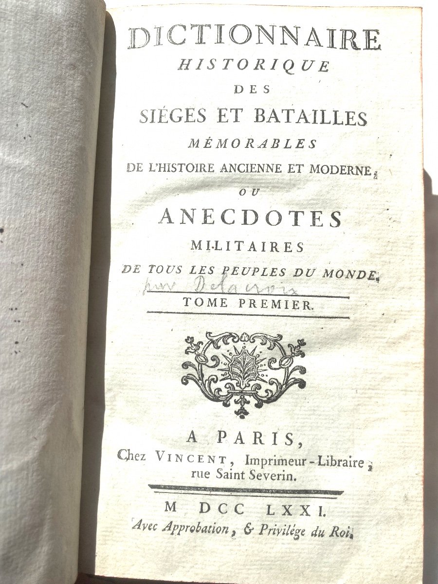 Trois Beaux Forts Volumes Un 12 Dictionnaire Historique Des Sièges Et Batailles 1771 à Paris-photo-3
