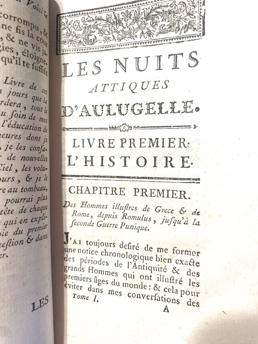 In 3 Fine Volumes In 12 From 1776 "the Attic Nights Of Aulugelle," By Mr. Abbot De Verteuil.-photo-5