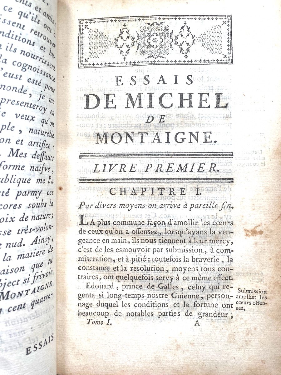  3 Fine Volumes In 8 White Velin Spine "essays By Michel De Montaigne. In Paris 1783, Jf Bastien-photo-4