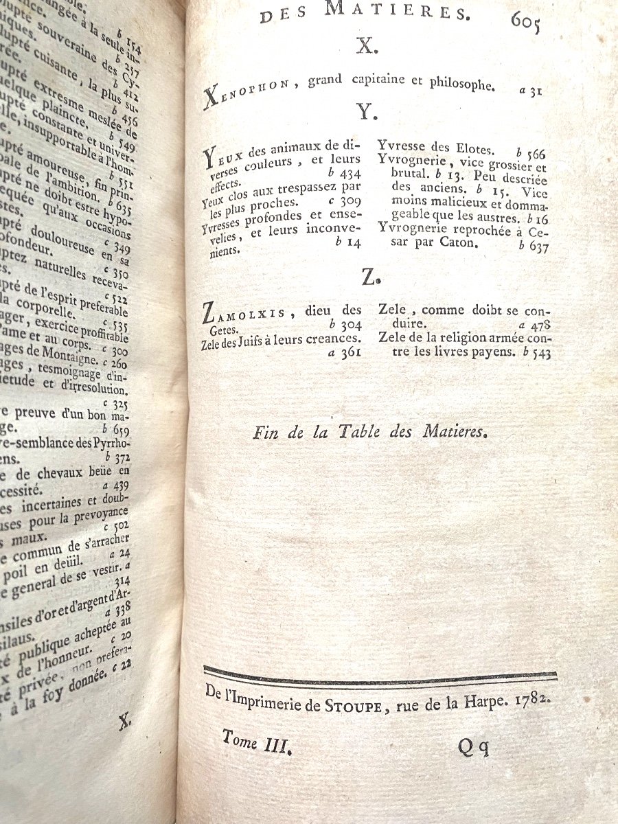  3 Fine Volumes In 8 White Velin Spine "essays By Michel De Montaigne. In Paris 1783, Jf Bastien-photo-8