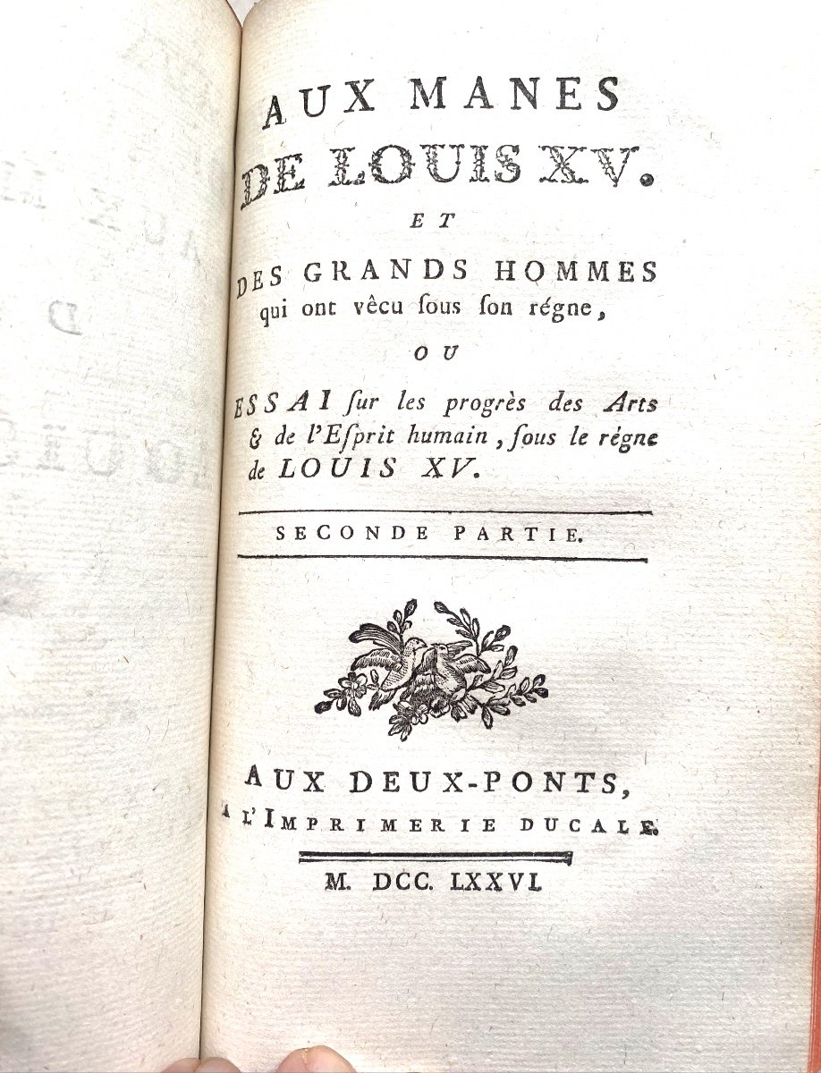 "aux Manes De Louis XV. " Et Des Grands Hommes Qui Ont Vécu Sous Son Règne  Aux Deux-ponts 1776-photo-4