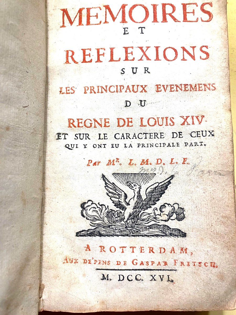 Rare Memoirs With The Arms Of Marquis On The "reign Of Louis XIV" By The Marquis De La Fare 1716 -photo-3