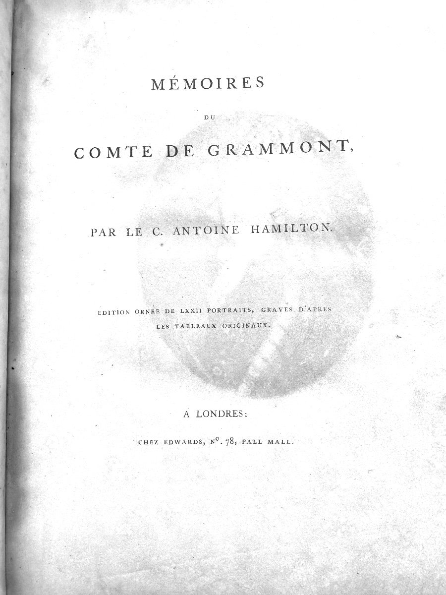 Mémoires Du Comte De Grammont Par Le C. Antoine Hamilton , à Londres ,edwards (1793) Illustré.)-photo-2