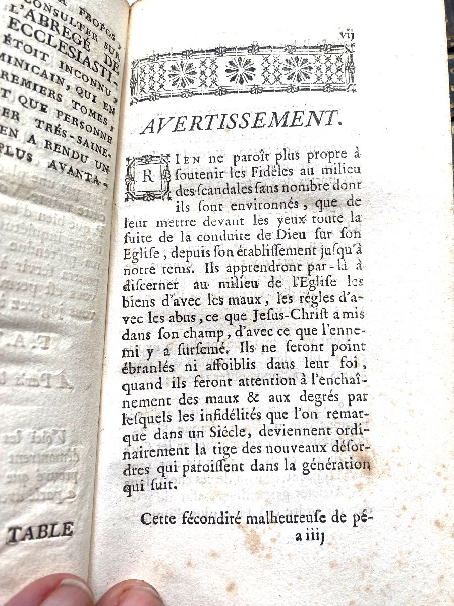 13 Volumes, Good Condition "abbreviated From Ecclesiastical History" In Utrecht 1748. Bonaventure Racine -photo-4