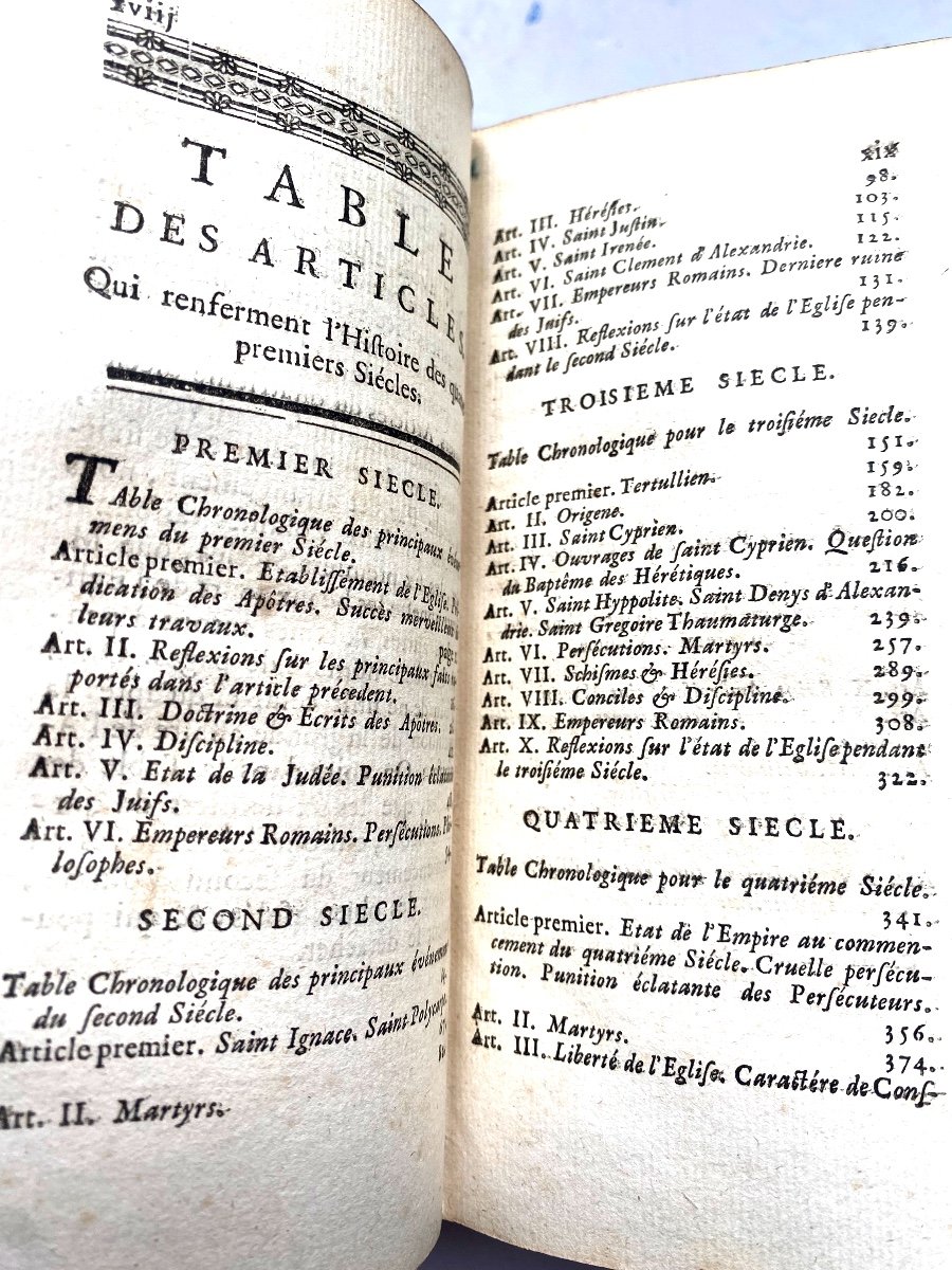 13 Volumes ,bel état "abrégé De l'Histoire Ecclésiastique" A Utrecht 1748 . Bonaventure Racine -photo-6