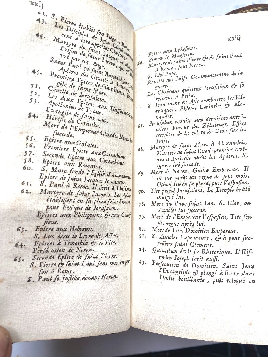 13 Volumes ,bel état "abrégé De l'Histoire Ecclésiastique" A Utrecht 1748 . Bonaventure Racine -photo-8