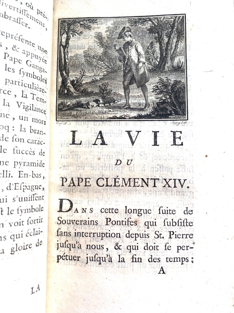 De La Bibliothèque Du Marquis A. G. Du Plessis " La Vie Du Pape Clément XIV , Ganganelli 1776-photo-5