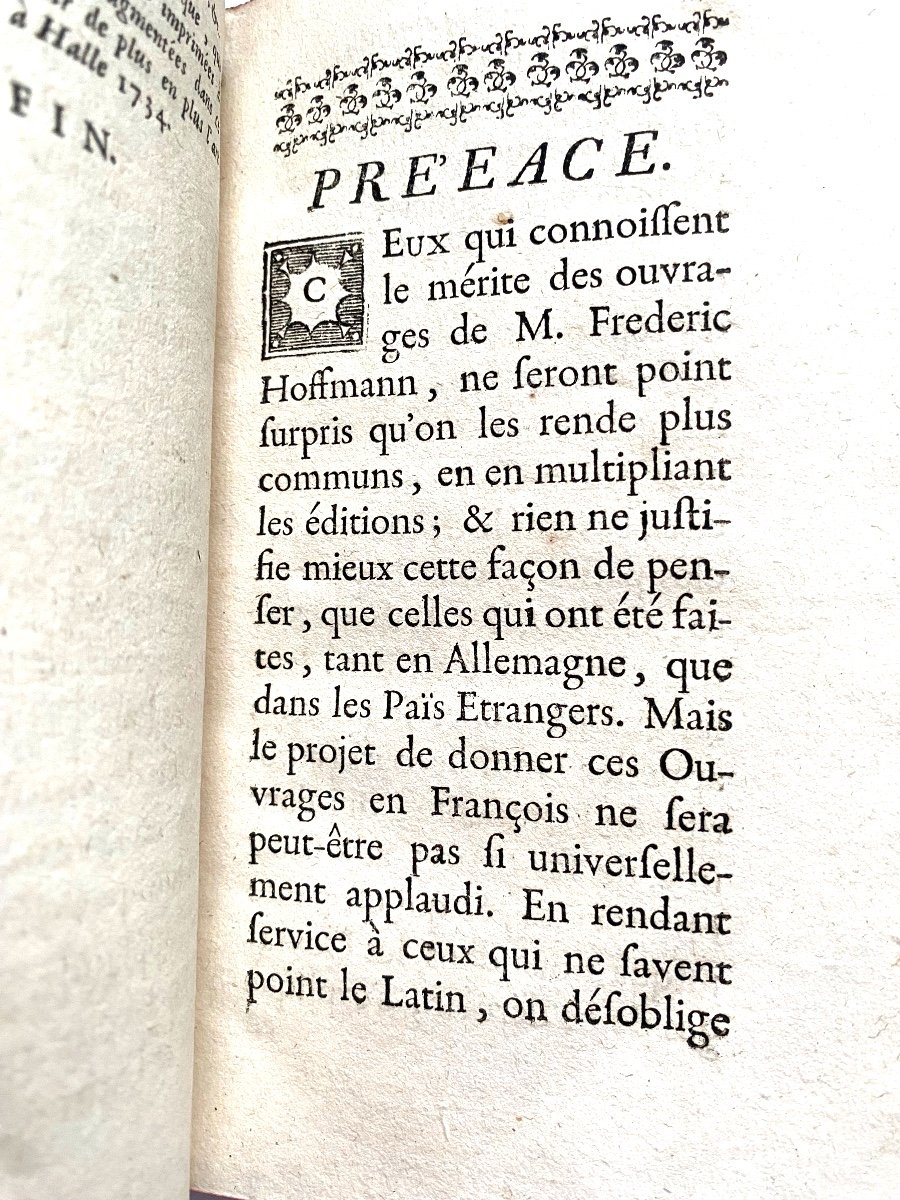  Very Beautiful Complete Series, In 9 Vols. "reasonable Medicine" By Mr Fr. Hoffmann. In Paris 1739.-photo-1