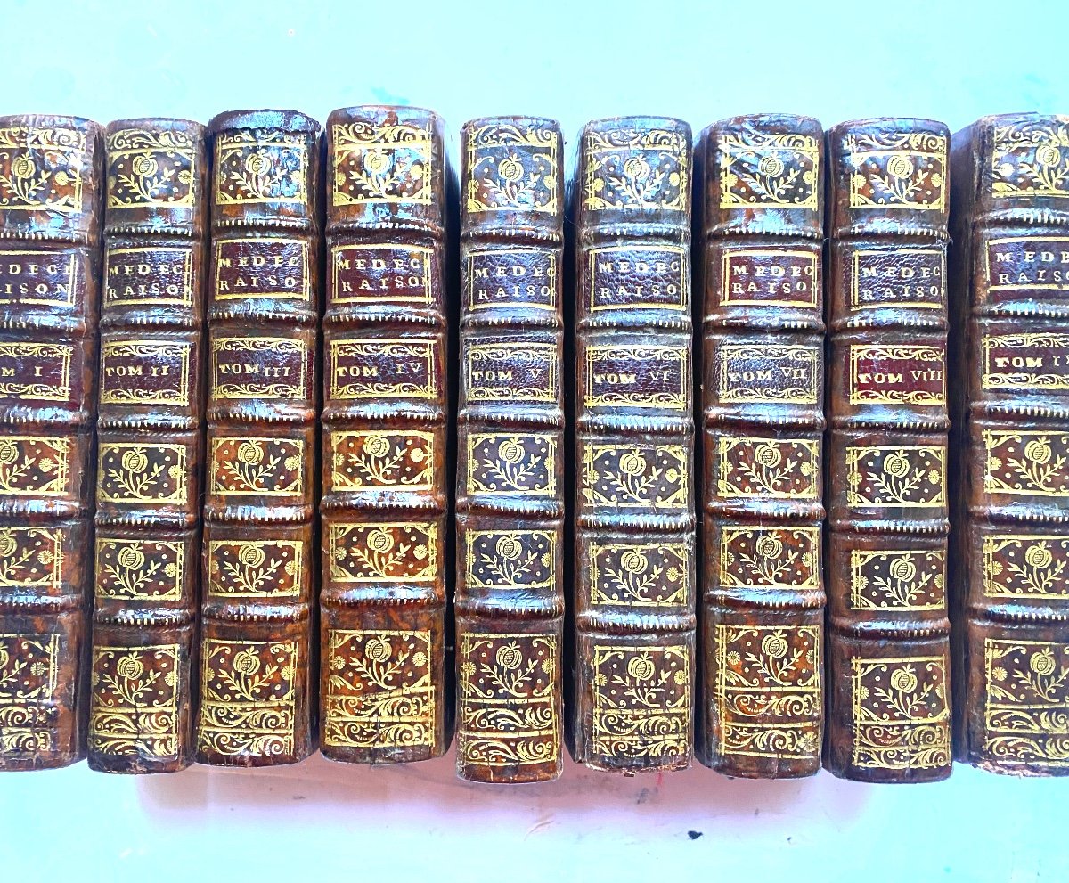  Très Belle Série Complète ,  En 9 Vol". Médecine Raisonnée "de Mr Fr. Hoffmann . A Paris 1739.