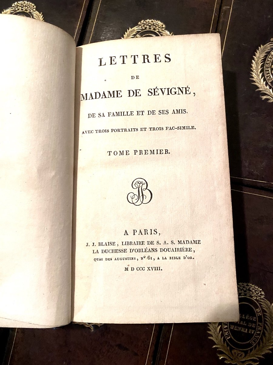 Rare Series In The Numbers Of The Royal College Henri IV In 12 Vols. Letters From Madame De Sévigné, 1818-photo-4