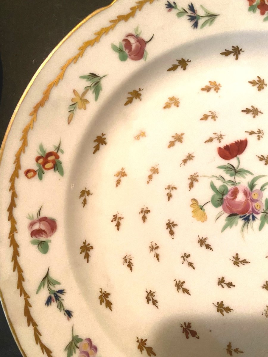 Rare And Beautiful Pair Of Fine Porcelain Plates Decorated By Meissen With Crossed Arrows 1770-photo-3