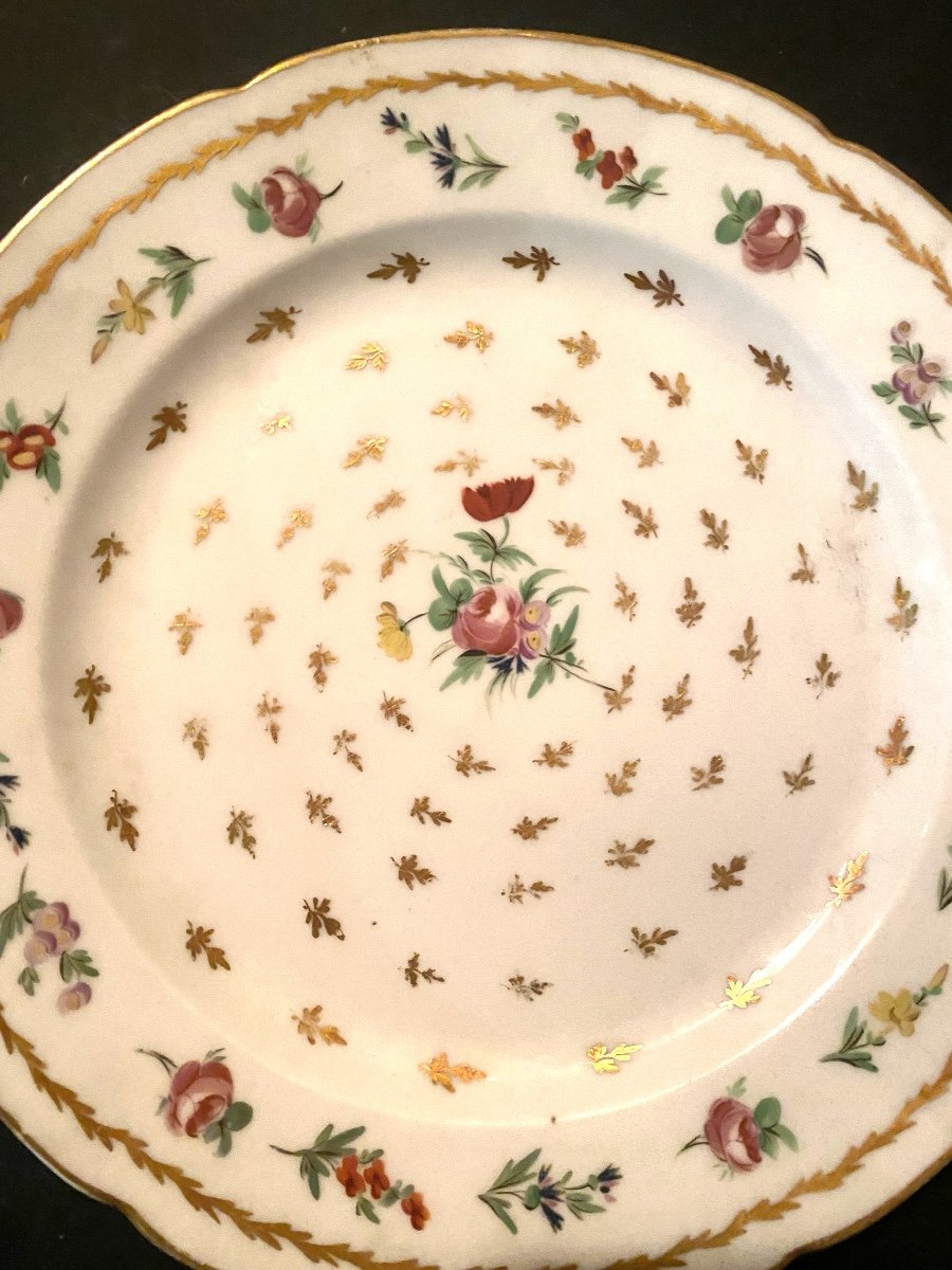 Rare And Beautiful Pair Of Fine Porcelain Plates Decorated By Meissen With Crossed Arrows 1770-photo-4